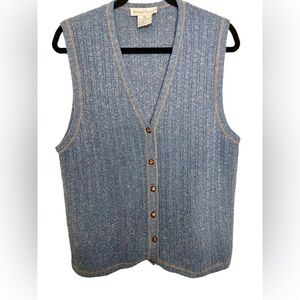 VTG 80s 90s Robert Scott Men's Blue Button-Up Vest Grandpa